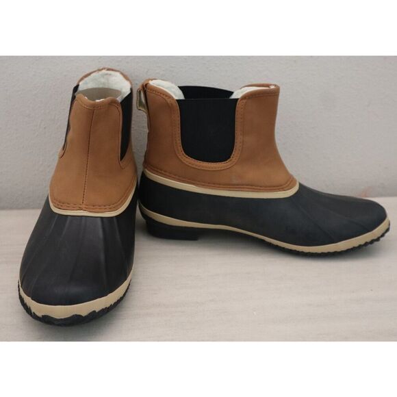 Style & Co. Womens 10M Chestnut Brown Harlii PU Leather Pull-On Ankle Duck Boots - Picture 12 of 13